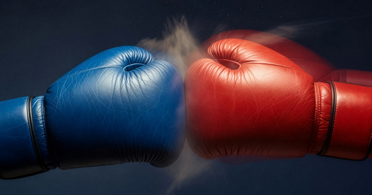 PocketLeads vs ForeclosuresDaily comparison - boxing gloves representing head-to-head platform comparison